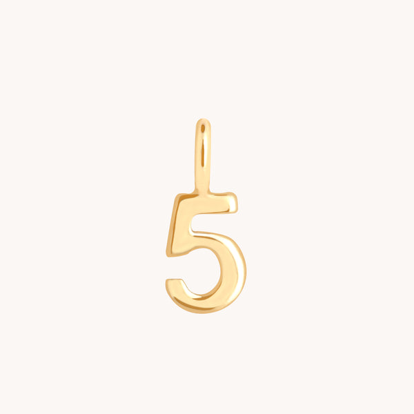 Number Charms - 5 Charm 9k Gold - Welding Charm - Astrid & Miyu