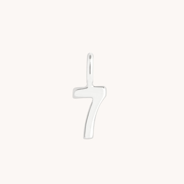 Number Charms - 7 Charm 9k White Gold - Welding Charm - Astrid & Miyu