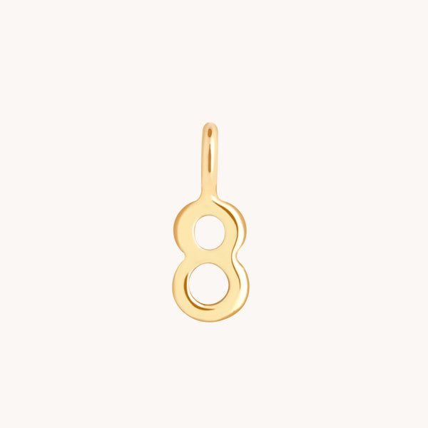 Number Charms - 8 Charm 9k Gold - Welding Charm - Astrid & Miyu