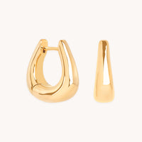 Saddle Medium Hoops in Gold-Astrid & Miyu