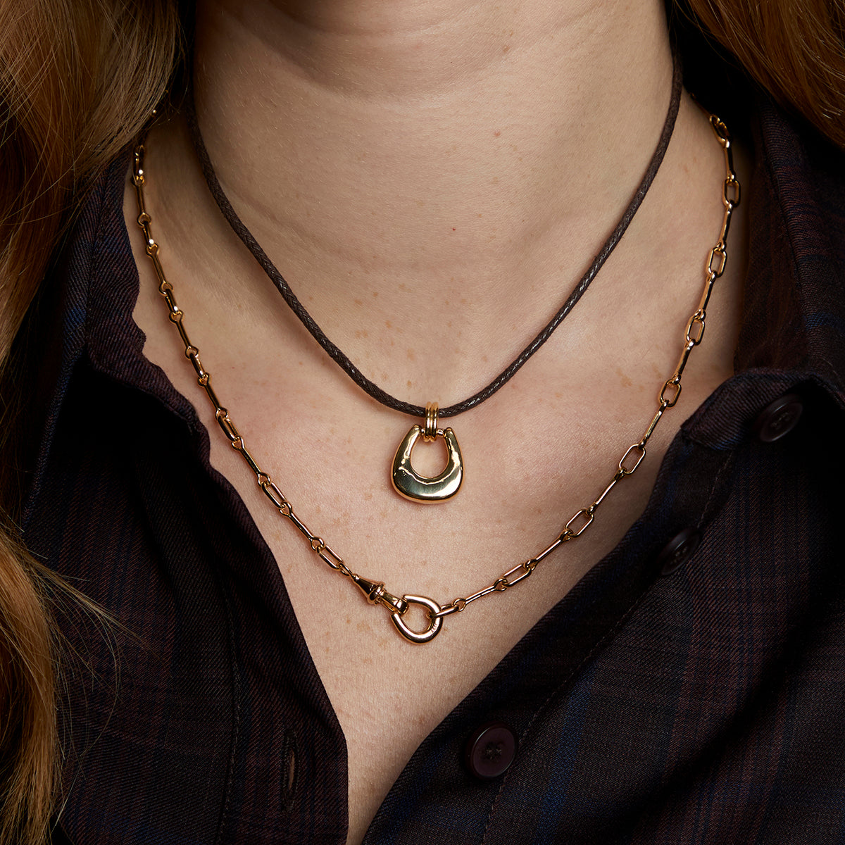 Hardware Pendant Cord Necklace in Gold-Astrid & Miyu