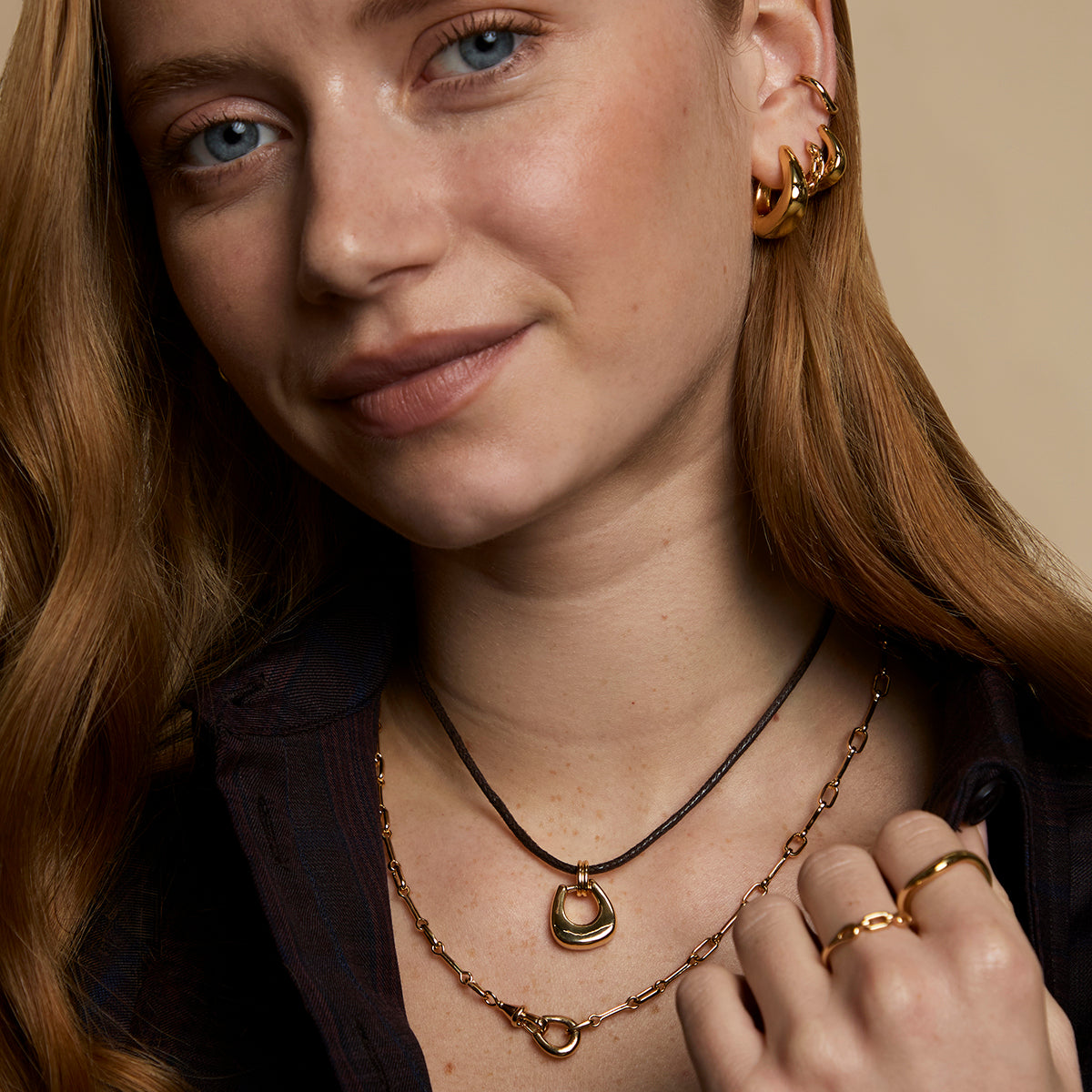 Hardware Pendant Cord Necklace in Gold-Astrid & Miyu