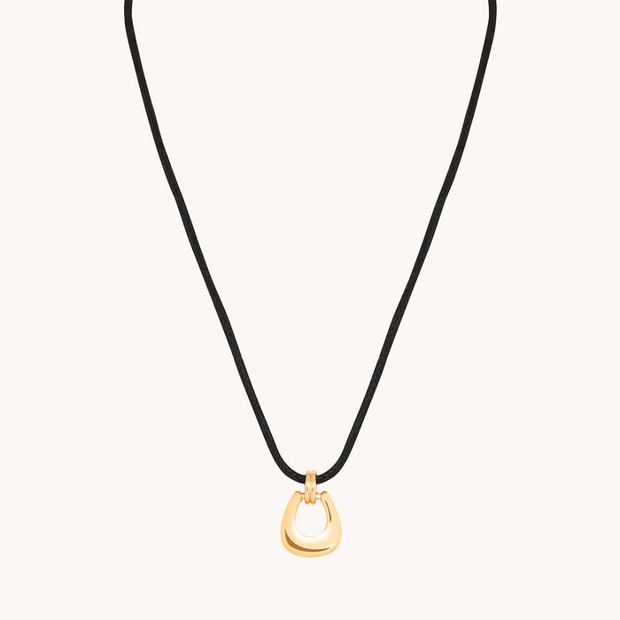 Hardware Pendant Cord Necklace in Gold-Astrid &amp; Miyu