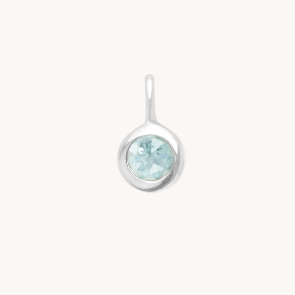 Birthstone Charms - Aquamarine Balance Charm 9k White Gold - Welding Charm - Astrid & Miyu