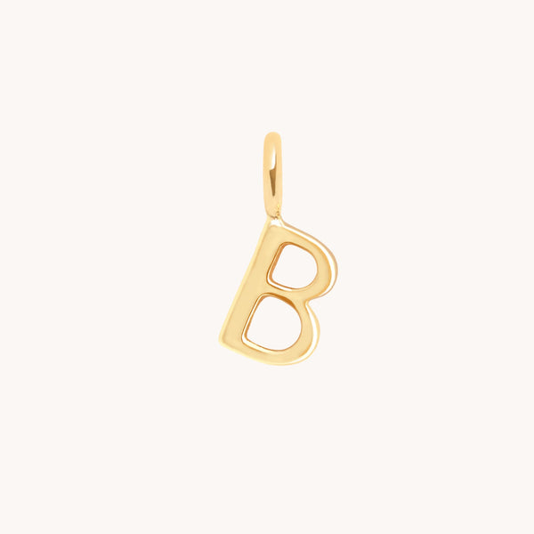 Initial Charms - B Initial Charm 9k Gold - Welding Charm - Astrid & Miyu