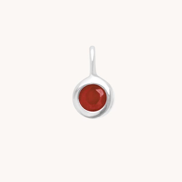 Carnelian Determination Charm 9k White Gold-Astrid & Miyu