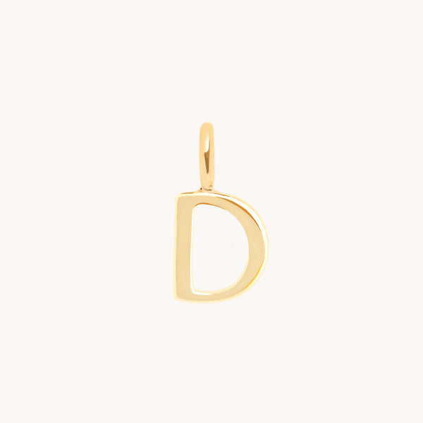 Initial Charms - D Initial Charm 9k Gold - Welding Charm - Astrid & Miyu