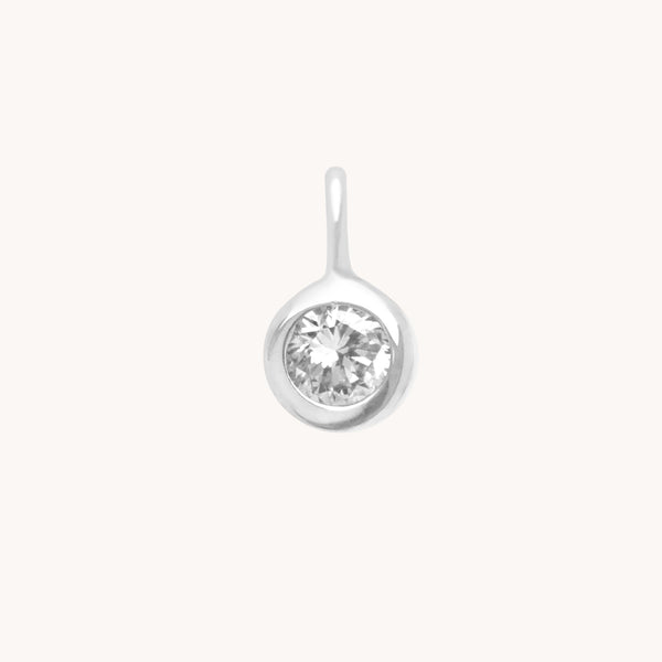 Birthstone Charms - White Topaz Strength Charm 9k White Gold - Welding Charm - Astrid & Miyu