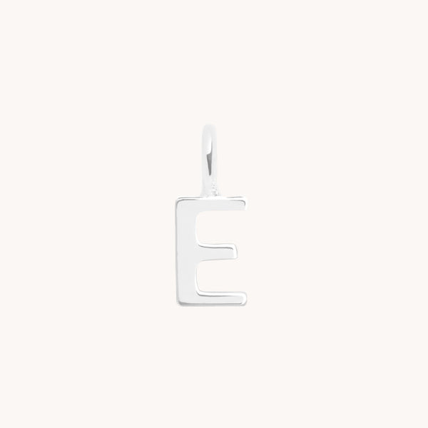 Initial Charms - E Initial Charm 9k White Gold - Welding Charm - Astrid & Miyu
