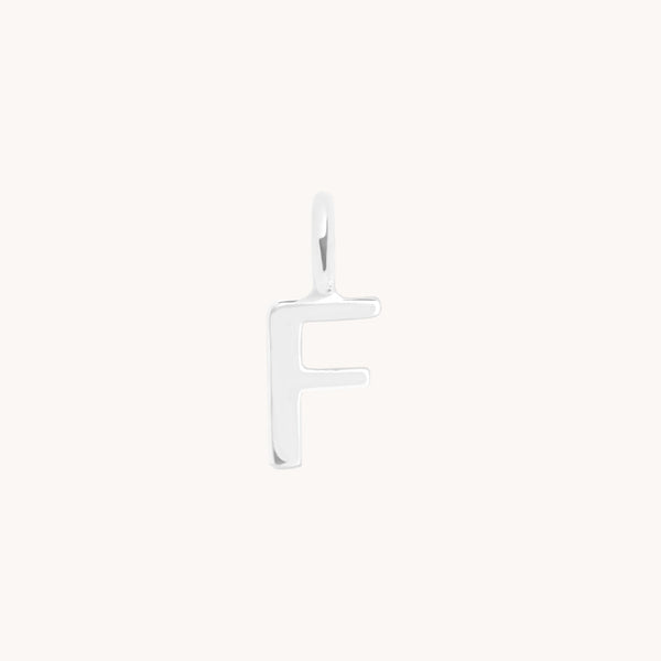 Initial Charms - F Initial Charm 9k White Gold - Welding Charm - Astrid & Miyu