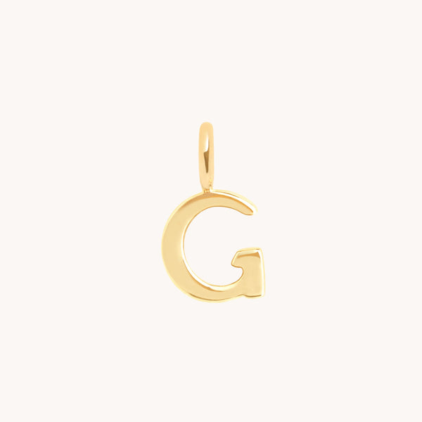 Initial Charms - G Initial Charm 9k Gold - Welding Charm - Astrid & Miyu