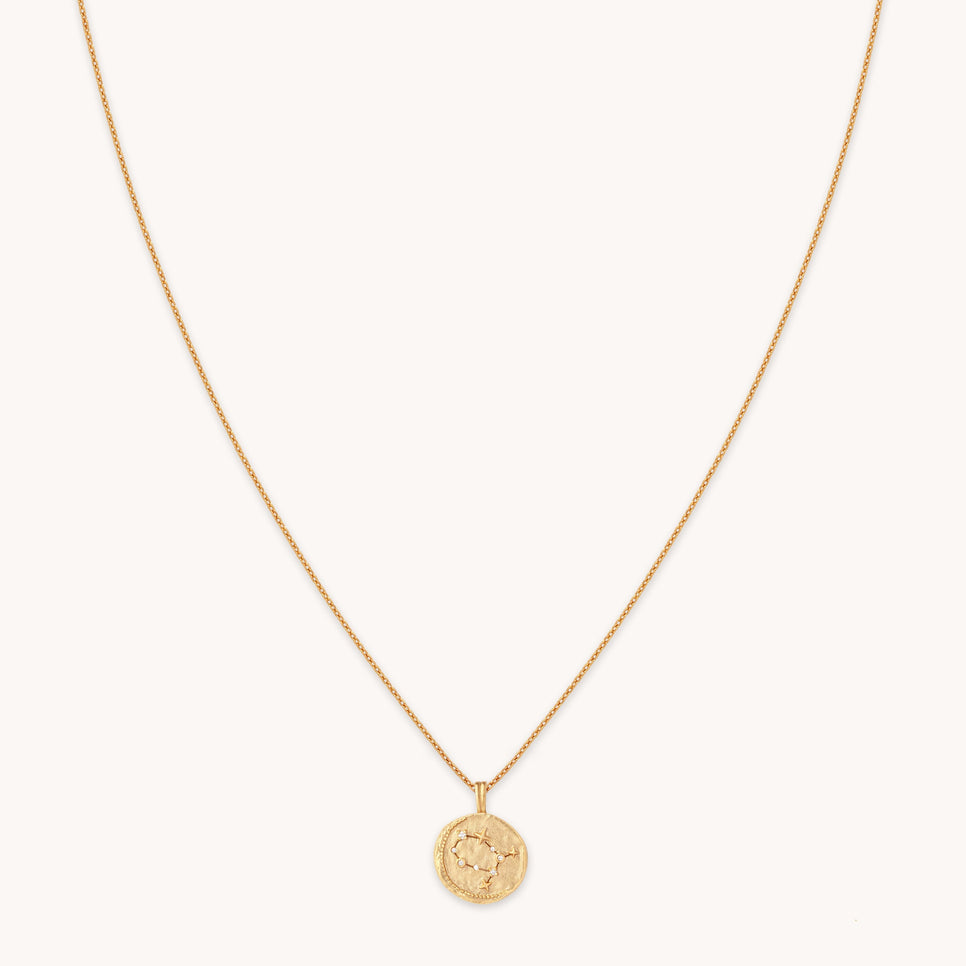 Gemini Zodiac Pendant Necklace in Gold