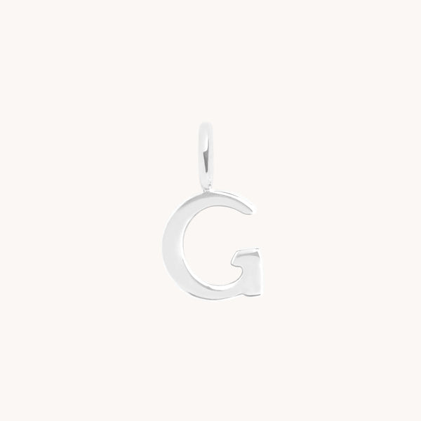 Initial Charms - G Initial Charm 9k White Gold - Welding Charm - Astrid & Miyu