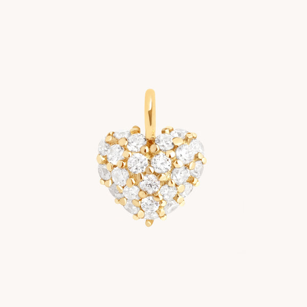 Motif Charms - Pavé Heart Charm 9k Gold - Welding Charm - Astrid & Miyu
