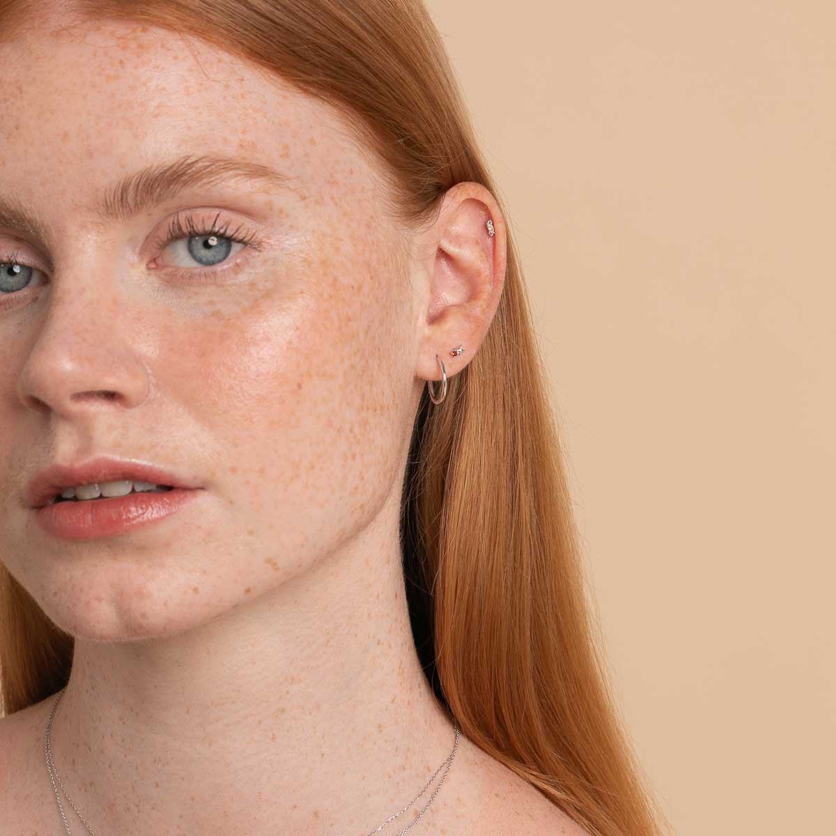 Eternity Collection - January Garnet Birthstone Necklace in Solid White Gold - Pendant Necklace - Astrid &amp; Miyu