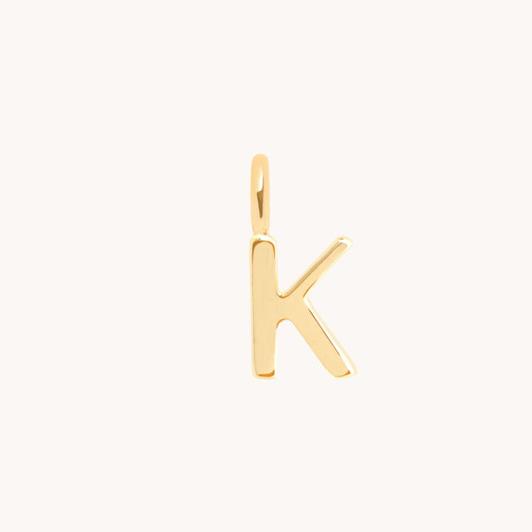 Initial Charms - K Initial Charm 9k Gold - Welding Charm - Astrid & Miyu