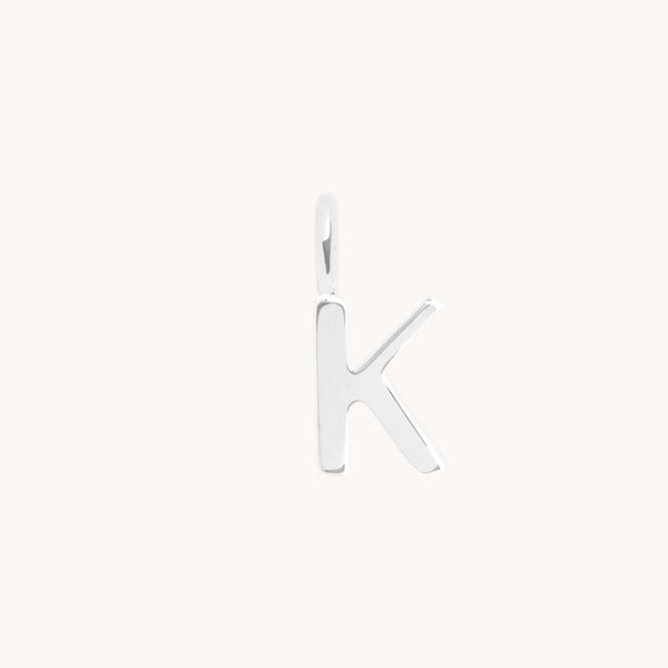 Initial Charms - K Initial Charm 9k White Gold - Welding Charm - Astrid & Miyu