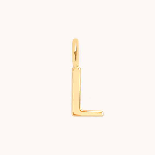 Initial Charms - L Initial Charm 9k Gold - Welding Charm - Astrid & Miyu