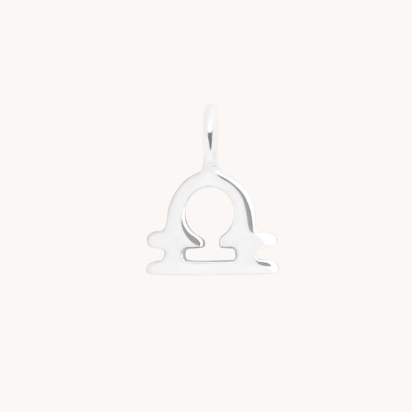 Libra Jewellery - Libra Zodiac Charm 9k White Gold - Welding Charm - Astrid & Miyu