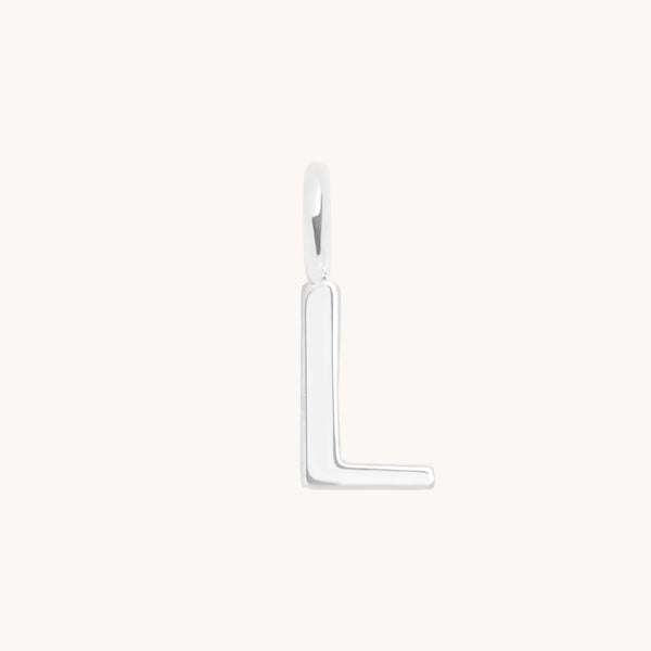 Initial Charms - L Initial Charm 9k White Gold - Welding Charm - Astrid & Miyu
