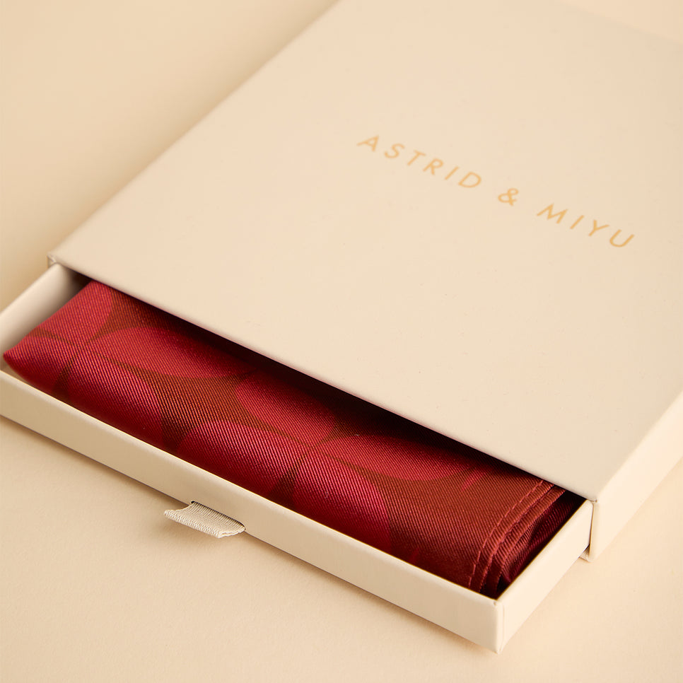 Silk Scarf in Red-Astrid & Miyu