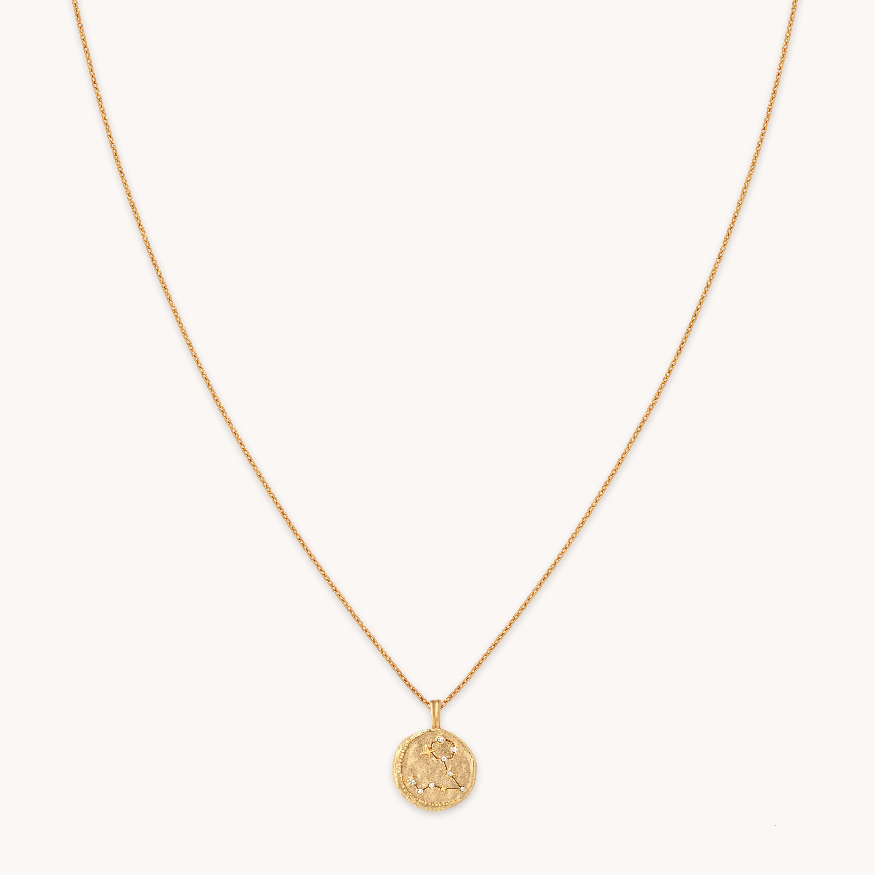 Pisces Zodiac Pendant Necklace in Gold