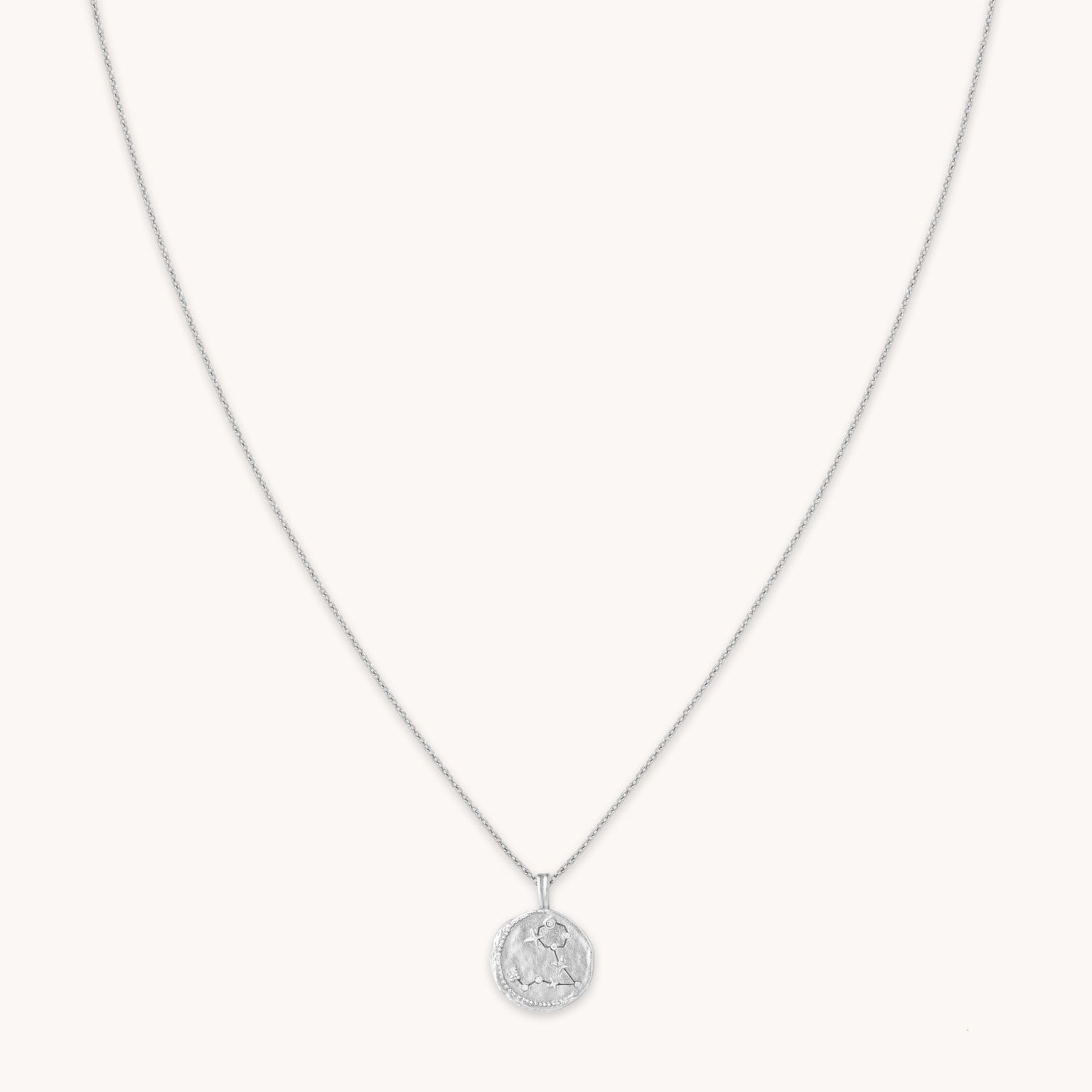 Pisces Zodiac Pendant Necklace in Silver
