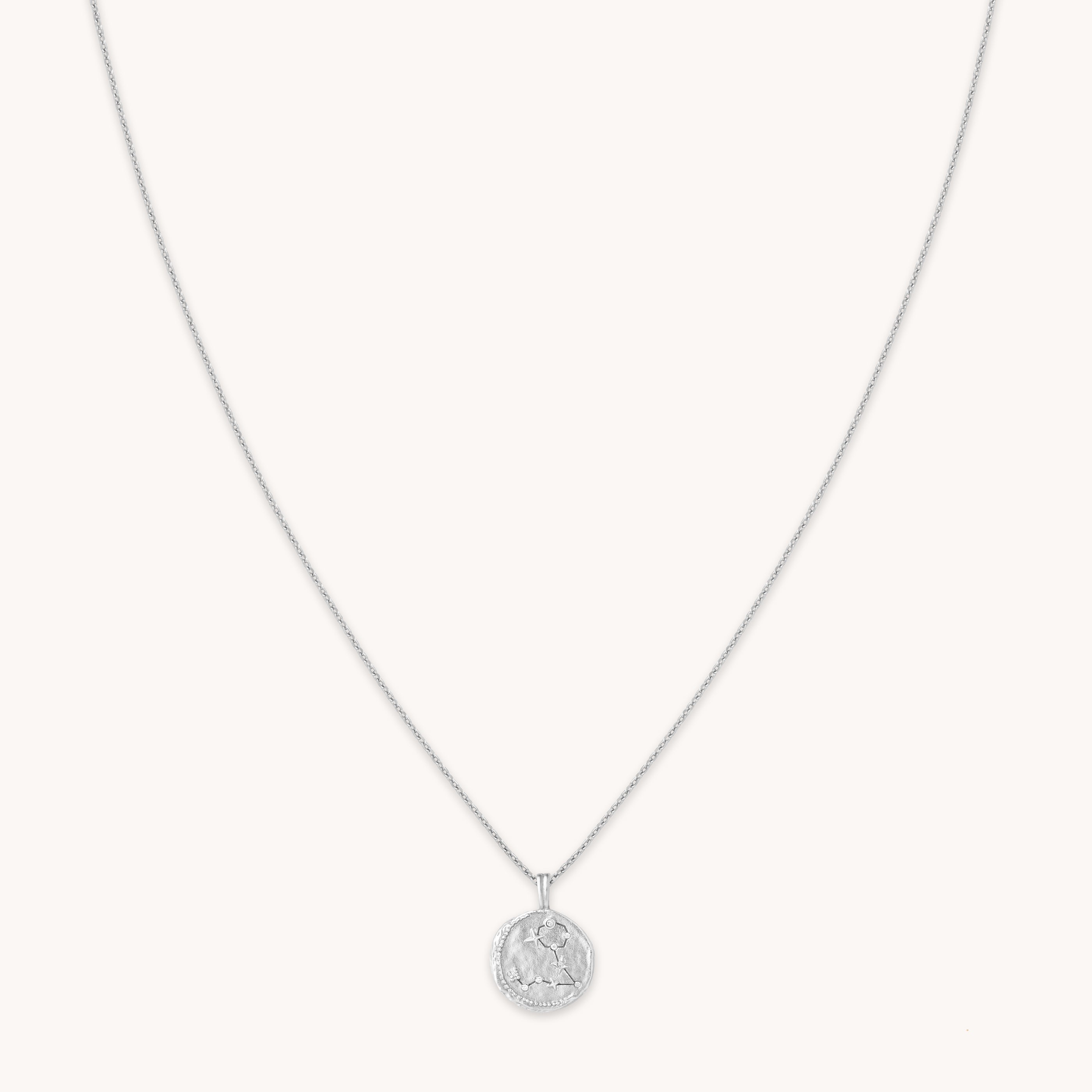 Pisces Zodiac Pendant Necklace in Silver
