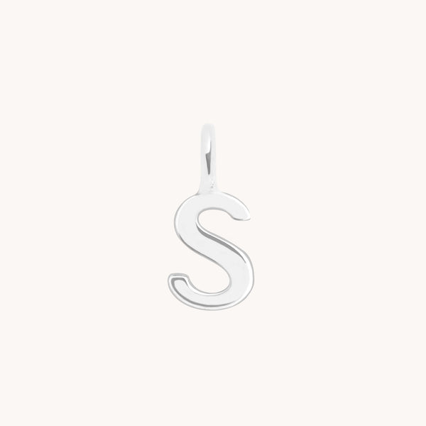 Initial Charms - S Initial Charm 9k White Gold - Welding Charm - Astrid &amp; Miyu