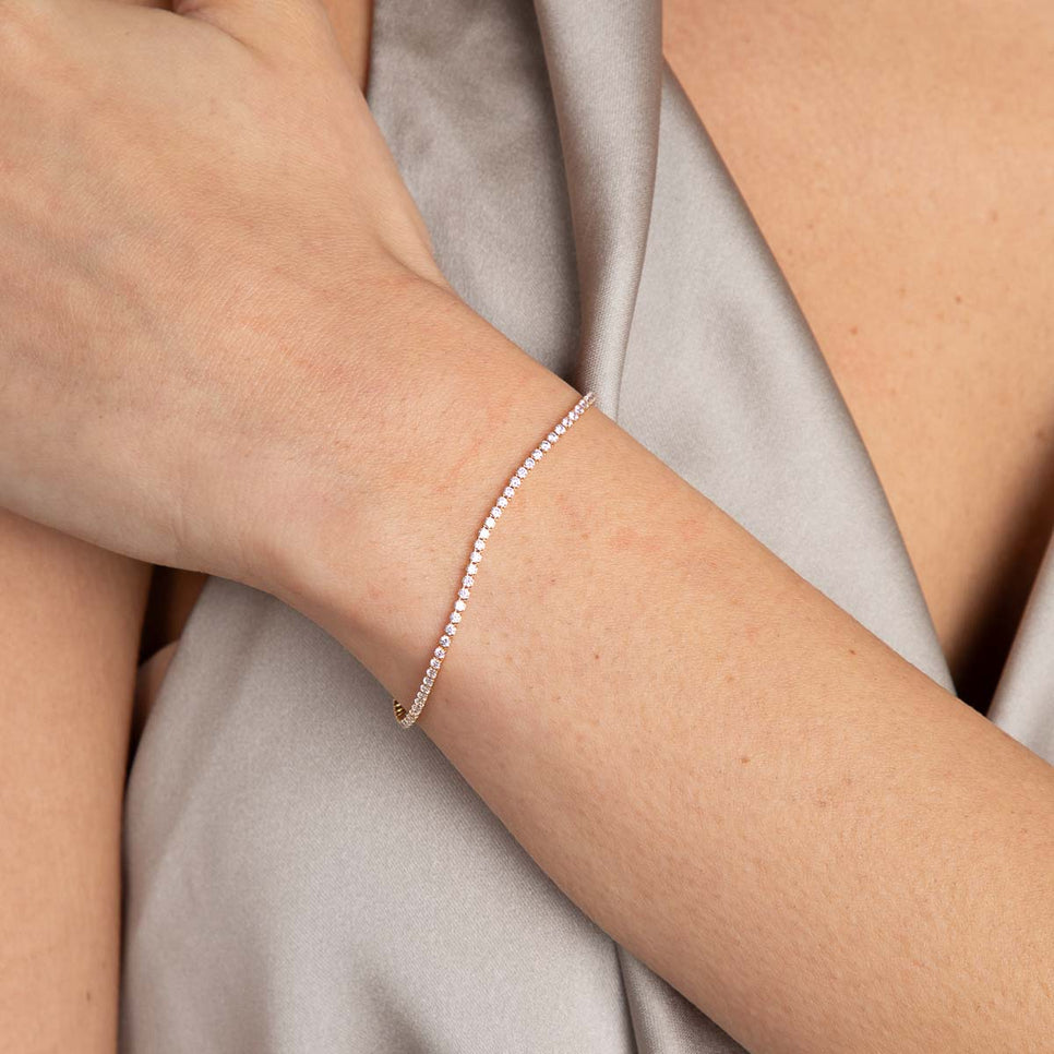 18k Gold Plated Jewellery - Tennis Chain Bracelet in Gold - Chain Bracelet - Astrid & Miyu