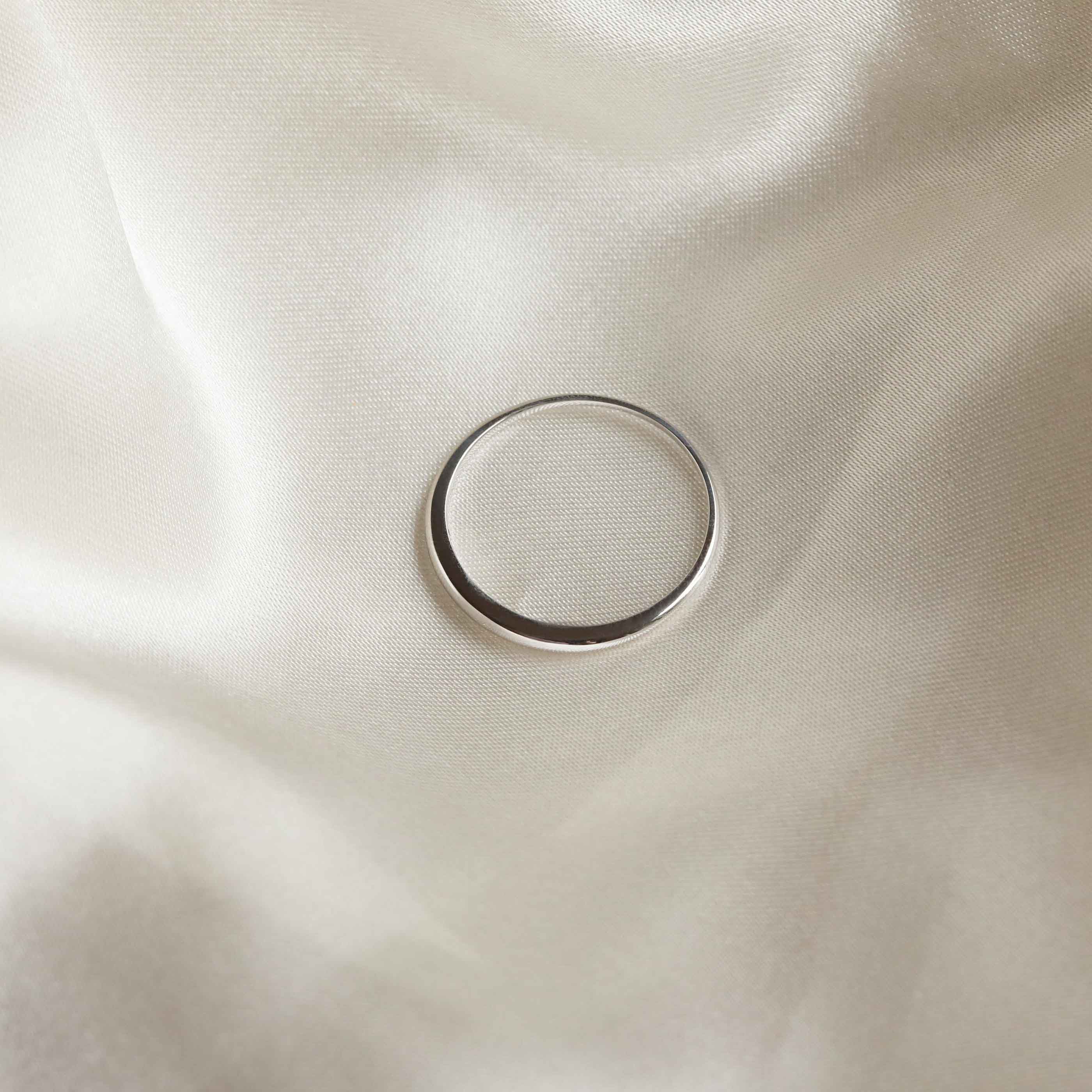 Band Rings - Dome Ring in Solid White Gold - Band Ring - Astrid &amp; Miyu