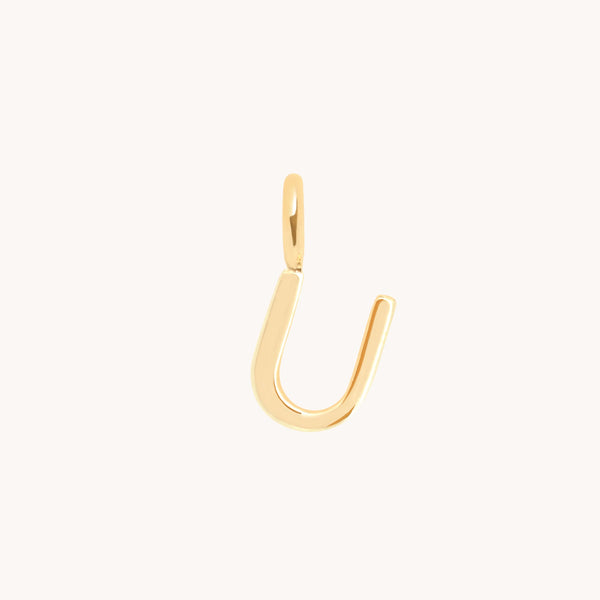 Initial Charms - U Initial Charm 9k Gold - Welding Charm - Astrid & Miyu
