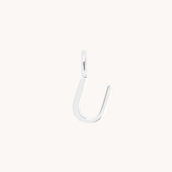 Initial Charms - U Initial Charm 9k White Gold - Welding Charm - Astrid & Miyu