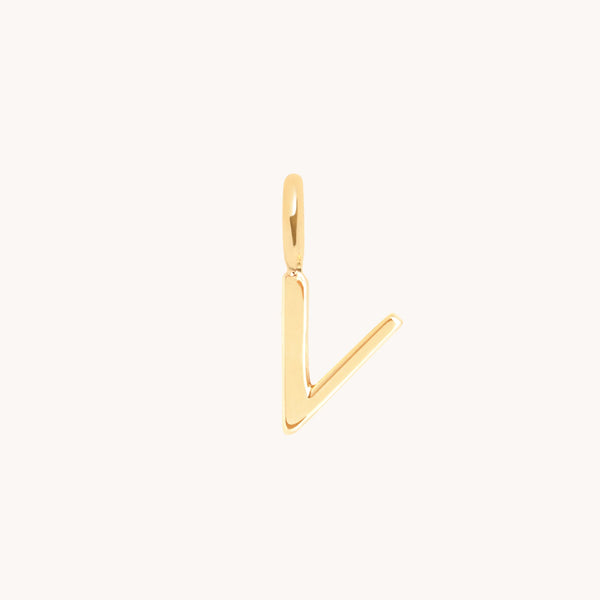 Initial Charms - V Initial Charm 9k Gold - Welding Charm - Astrid & Miyu