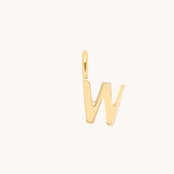 Initial Charms - W Initial Charm 9k Gold - Welding Charm - Astrid &amp; Miyu