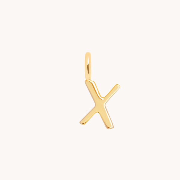 Initial Charms - X Initial Charm 9k Gold - Welding Charm - Astrid & Miyu