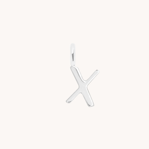 Initial Charms - X Initial Charm 9k White Gold - Welding Charm - Astrid & Miyu