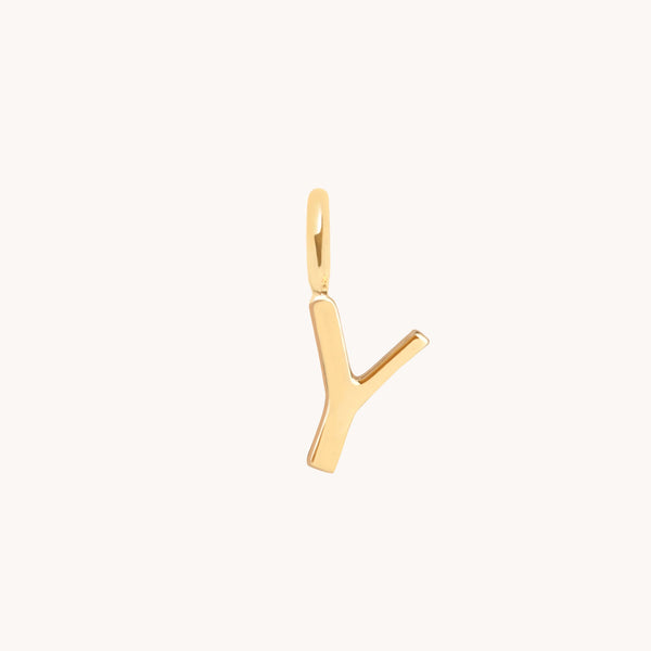 Initial Charms - Y Initial Charm 9k Gold - Welding Charm - Astrid & Miyu